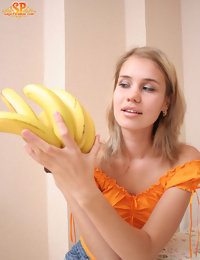 Breathtaking Girl with Bananas